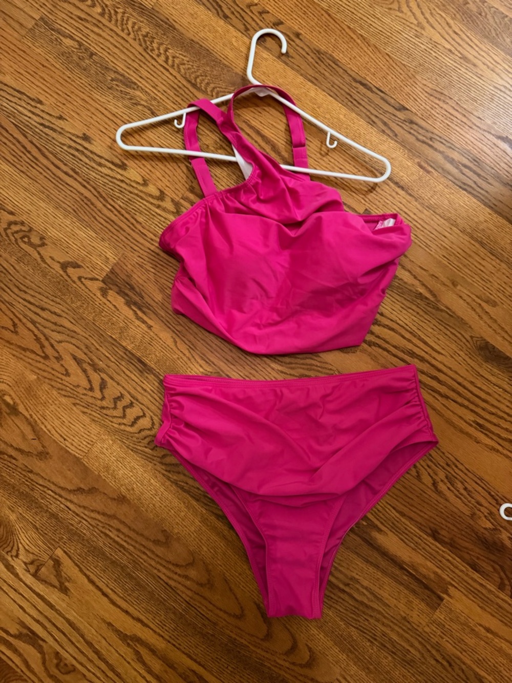 SHEIN Hot Pink High-Waist Bikini Set